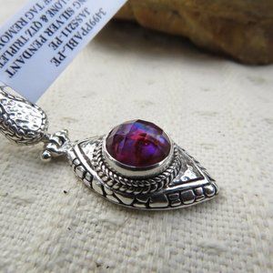 Sarda NWT Abalone with Quartz Triplet Sterling Pendant Bali